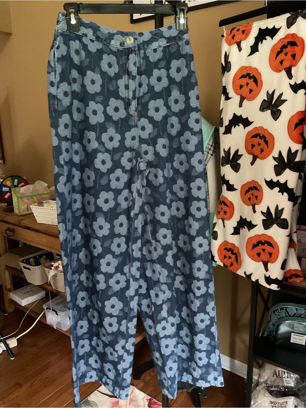 HYFVE Blue Floral Wide Leg Pants